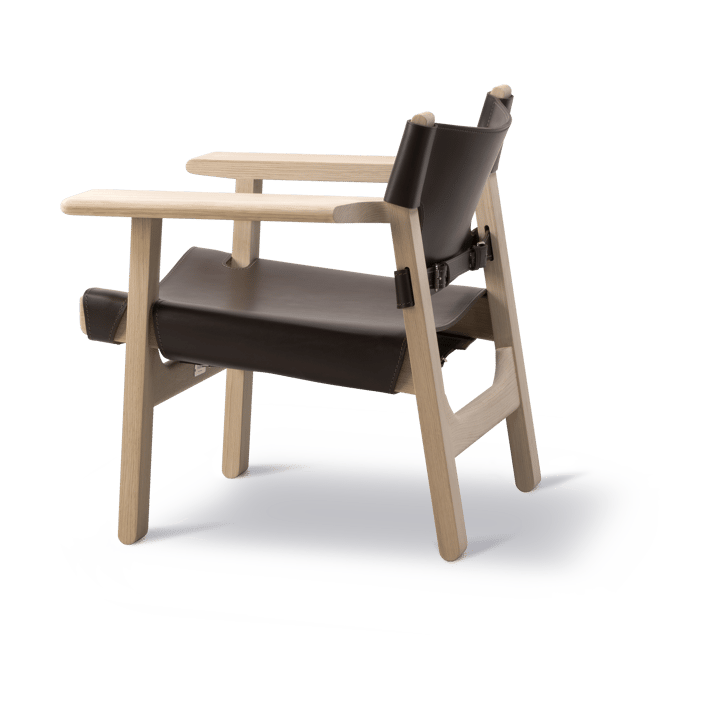 Den spanske stol lenestol, Lær mørkebrun-vasket eik Fredericia Furniture