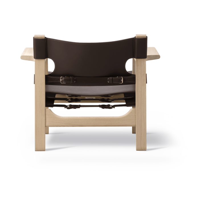 Den spanske stol lenestol, Lær mørkebrun-vasket eik Fredericia Furniture