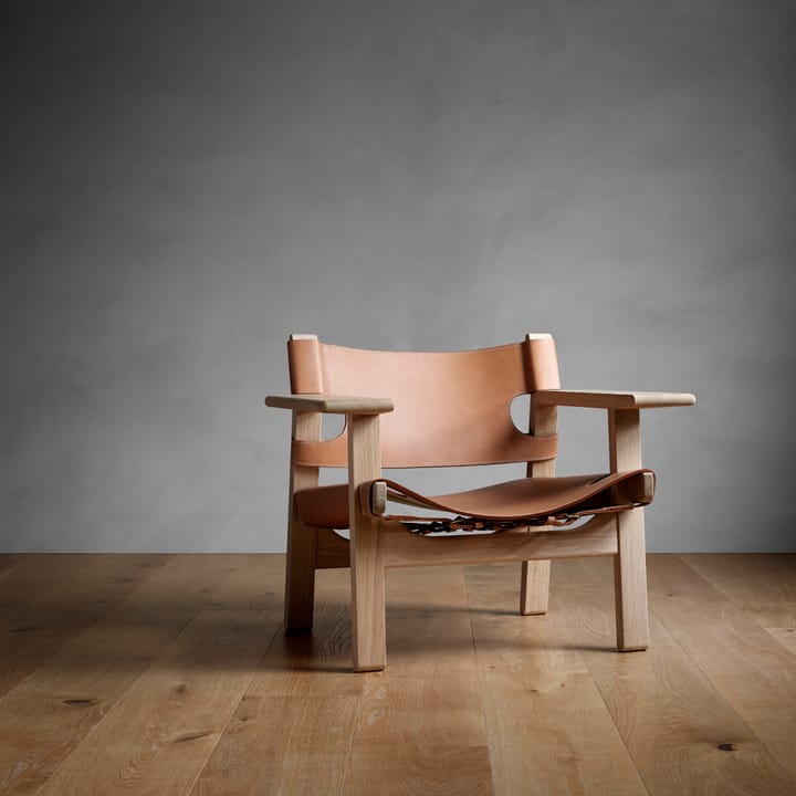 Den spanske stol lenestol, Lær svart-røkt eik Fredericia Furniture