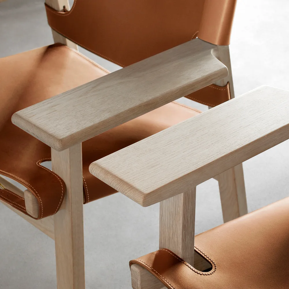 Den spanske stol lenestol, Lær svart-røkt eik Fredericia Furniture