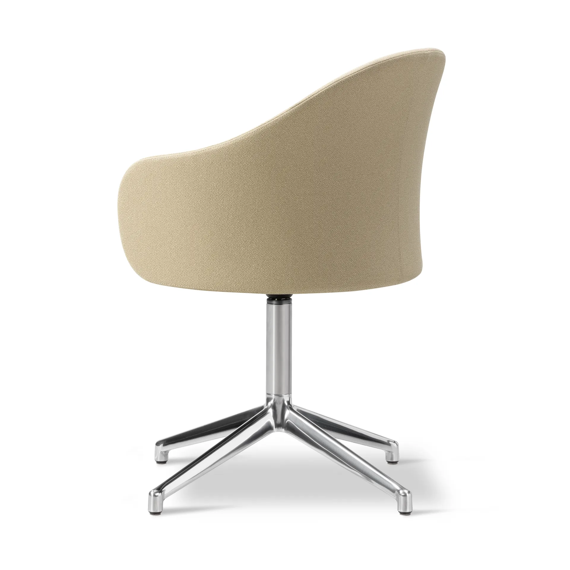 Gomo Armchair lenestol swivel base 4-star, Mylla 811-polert aluminium Fredericia Furniture