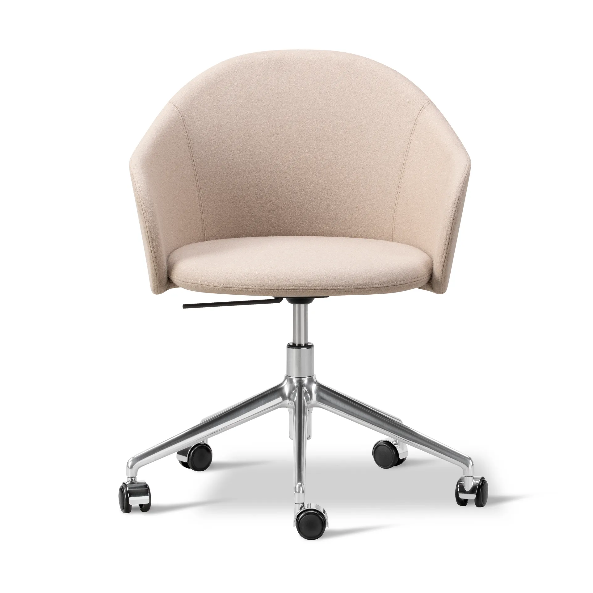 Gomo Armchair lenestol swivel base 5-star, Blazer CUZ47 Fairfield-polert aluminium Fredericia Furniture