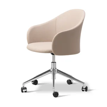 Gomo Armchair lenestol swivel base 5-star - Blazer CUZ47 Fairfield-polert aluminium - Fredericia Furniture