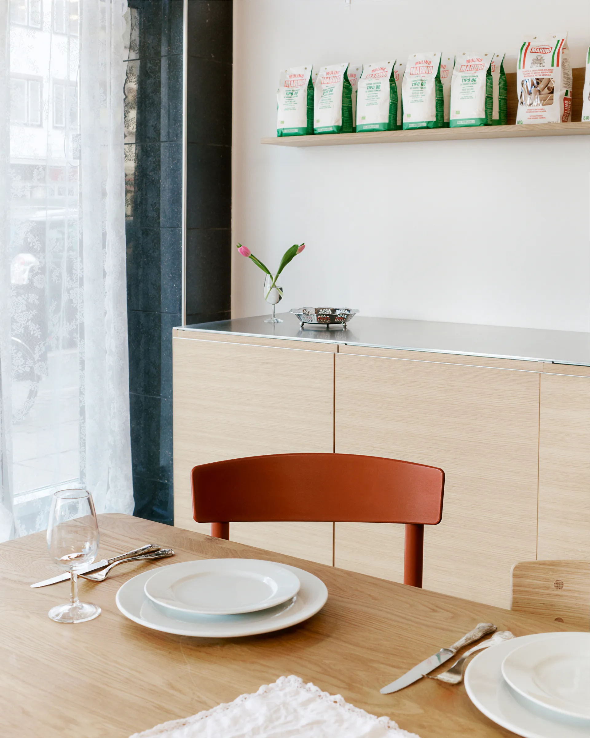 J39 stol, Herritage red-flettet natur Fredericia Furniture