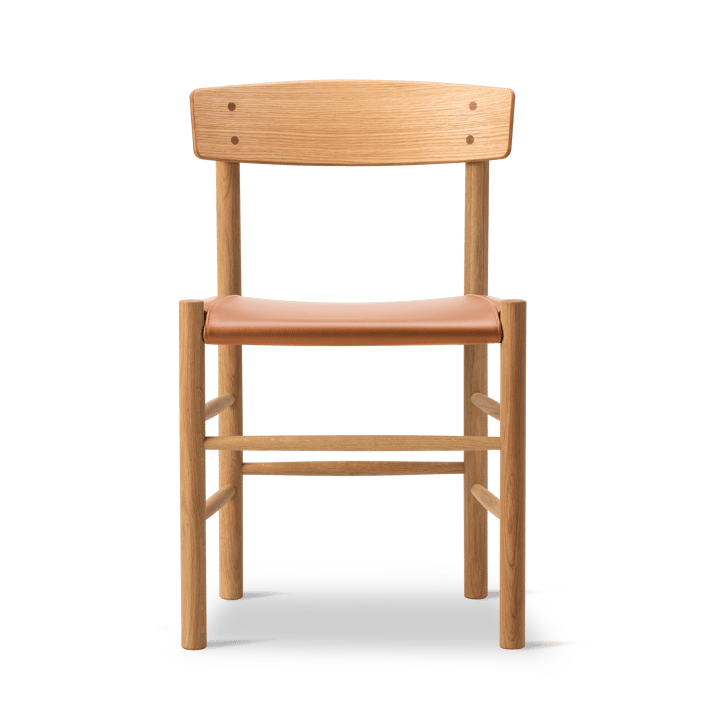 J39 stol - Oljet eik-skinn Omni 307 cognac - Fredericia Furniture