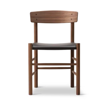 J39 stol - Oljet valnøtt-lær Omni 377 mørkbrun - Fredericia Furniture