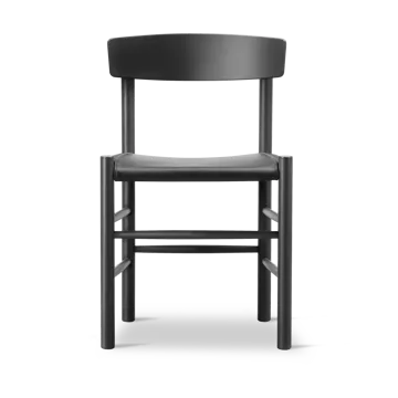 J39 stol - Svartlakkert bøk-lær Omni 301 svart - Fredericia Furniture