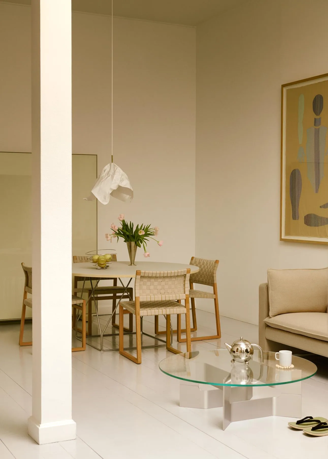 JG sofabord Ø98 cm, Glass-børstet aluminium Fredericia Furniture