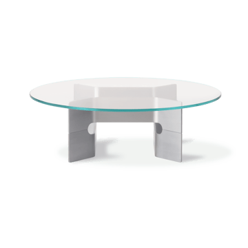 JG sofabord Ø98 cm - Glass-børstet aluminium - Fredericia Furniture