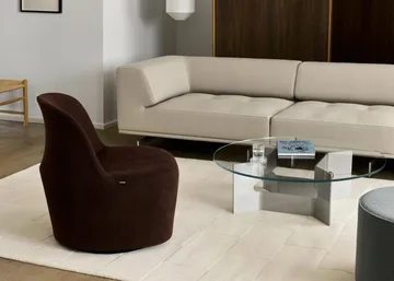 JG sofabord Ø98 cm - Glass-børstet aluminium - Fredericia Furniture