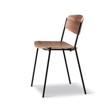Lynderup 3080 stol - Lakkert valnøtt-svart stålstativ - Fredericia Furniture