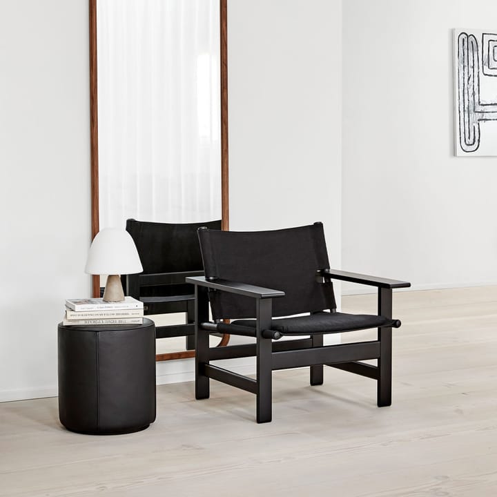 Mono sittepuff, Lær omni 301 black-Ø39 cm Fredericia Furniture