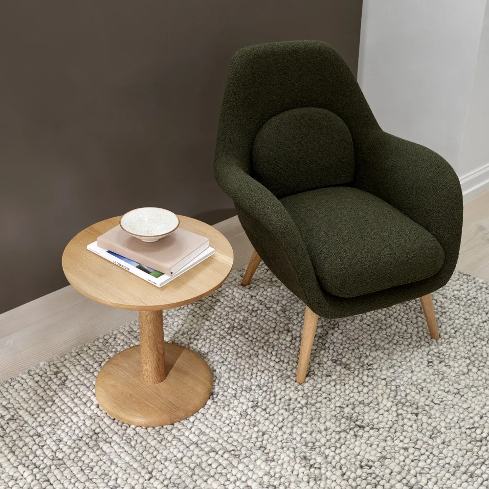 Pon sidebord, Røkt eik olje, Ø40 cm Fredericia Furniture