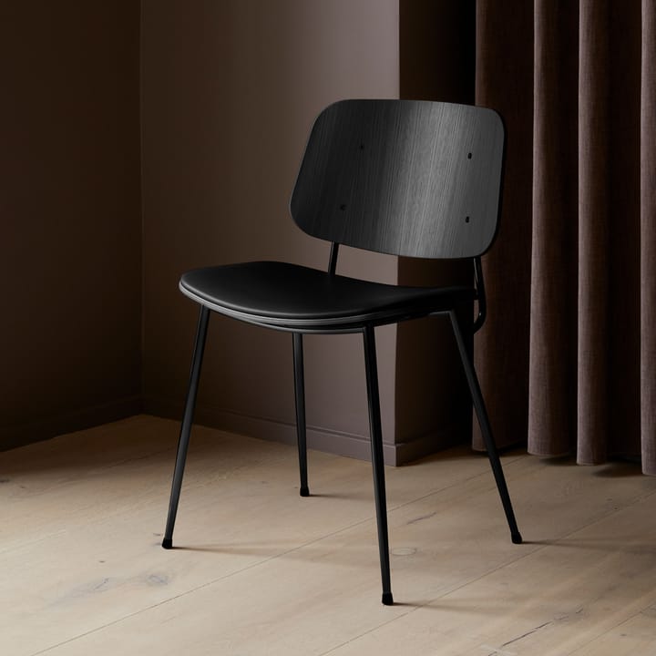 Søborg 3051 tre stol polstret sete, Lær Omni cognac-lakkert eik Fredericia Furniture