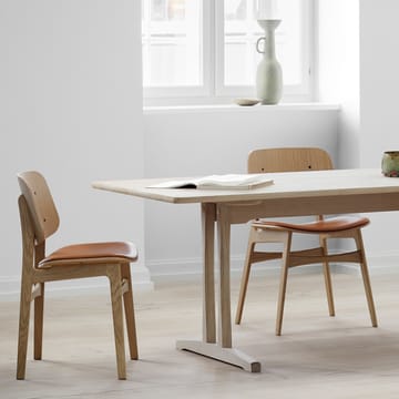 Søborg 3061 metal stol polstret sete - Lær Omni cognac-kromstativ - Fredericia Furniture