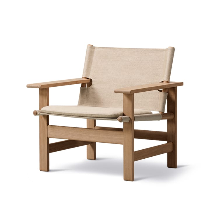 The Canvas Chair lenestol, Canvas natur-lysoljet eikeramme, inkl canvas pute Fredericia Furniture