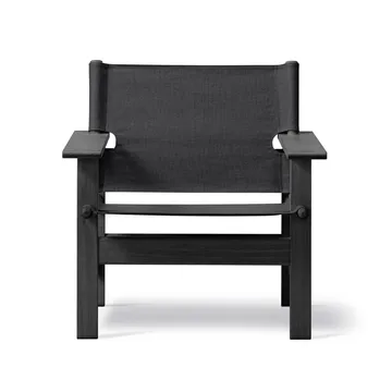 The Canvas Chair lenestol - Canvas svart-svartlakkert eik - Fredericia Furniture