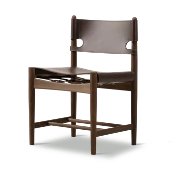 The Spanish Dining Chair - Lær mørkbrun-røkt eik - Fredericia Furniture