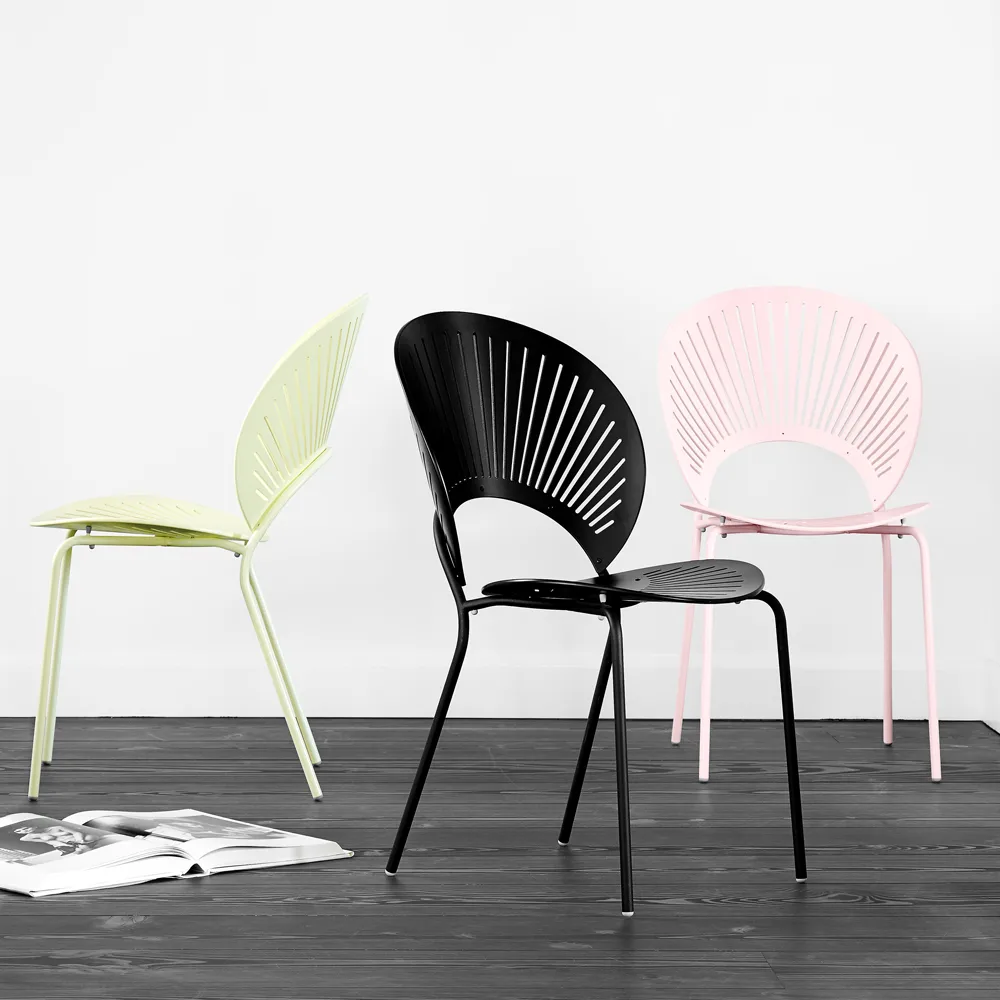 Trinidad 3398 stol, Svartbeiset ask-ben krom Fredericia Furniture