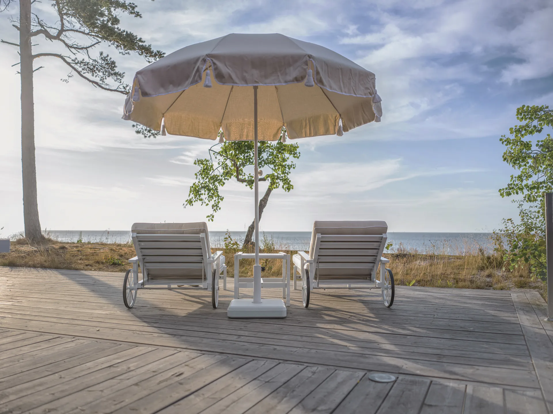 Parasoll 90, Beige, Ø220 cm Fri Form