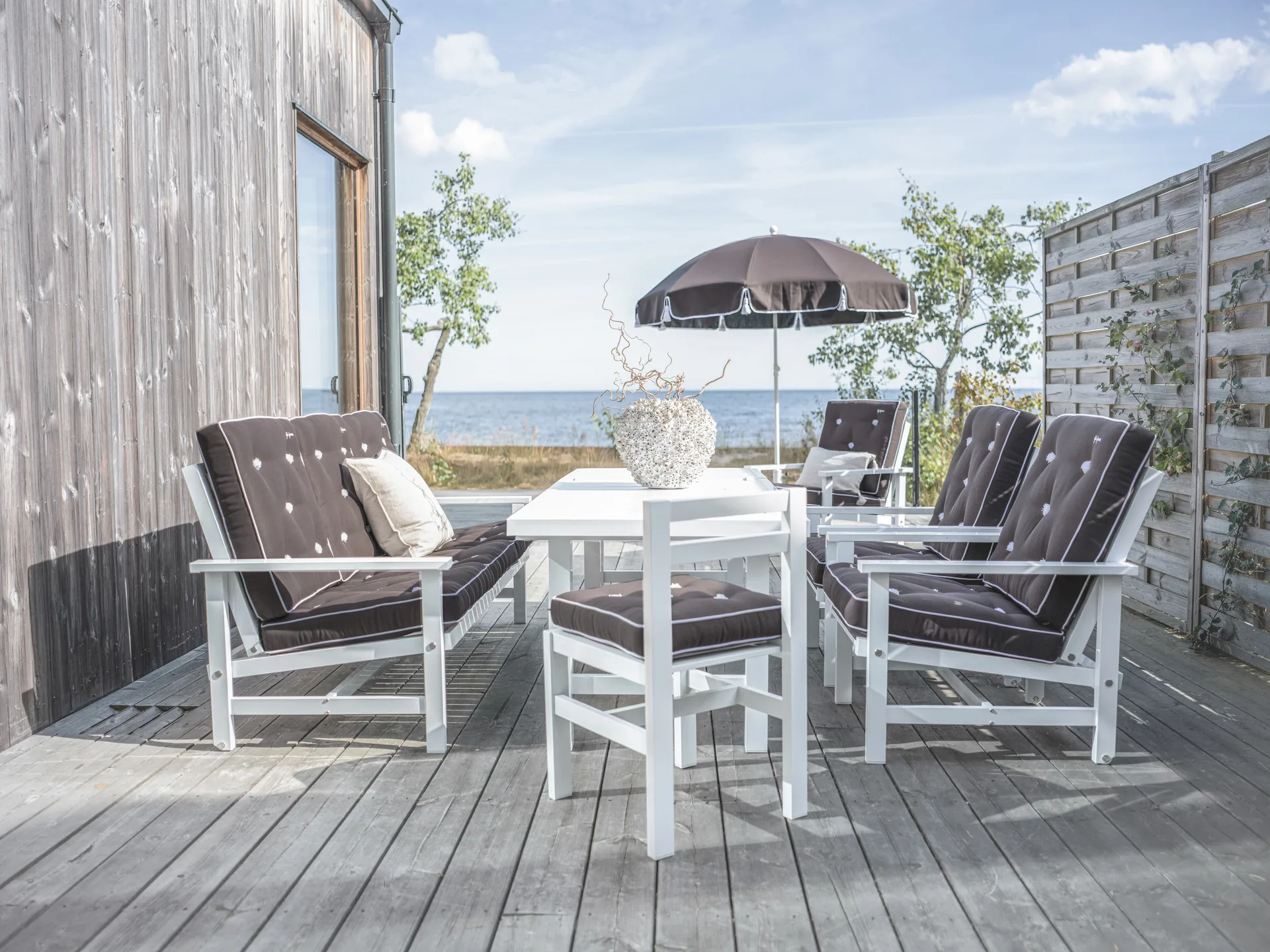 Parasoll 90, Grey, Ø220 cm Fri Form