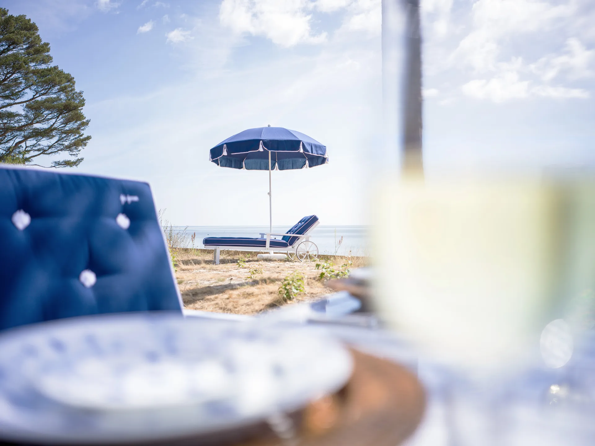 Parasoll 90, Navy blue, Ø220 cm Fri Form