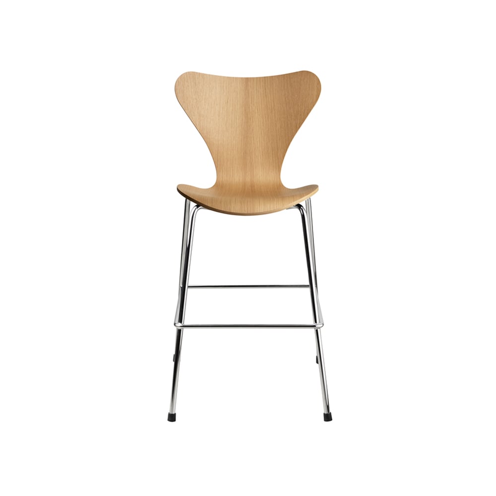 Fritz Hansen - Sjuan Hög Barnstol Ek / Krom - Stoler for barn - Arne Jacobsen - Tre farget - Metall/Tre