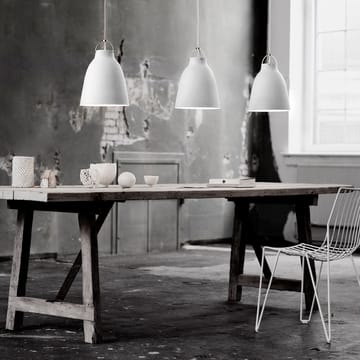 Caravaggio 2 pendel  - Hvit blank-grå tekstilledning  - Fritz Hansen
