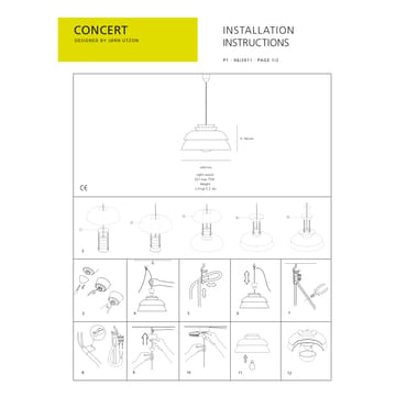 Concert hengelampe hvit - P1 - Fritz Hansen