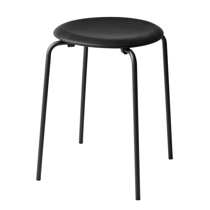 Dot rund krakk skinn - Cowboy black, Ø34x44 cm - Fritz Hansen