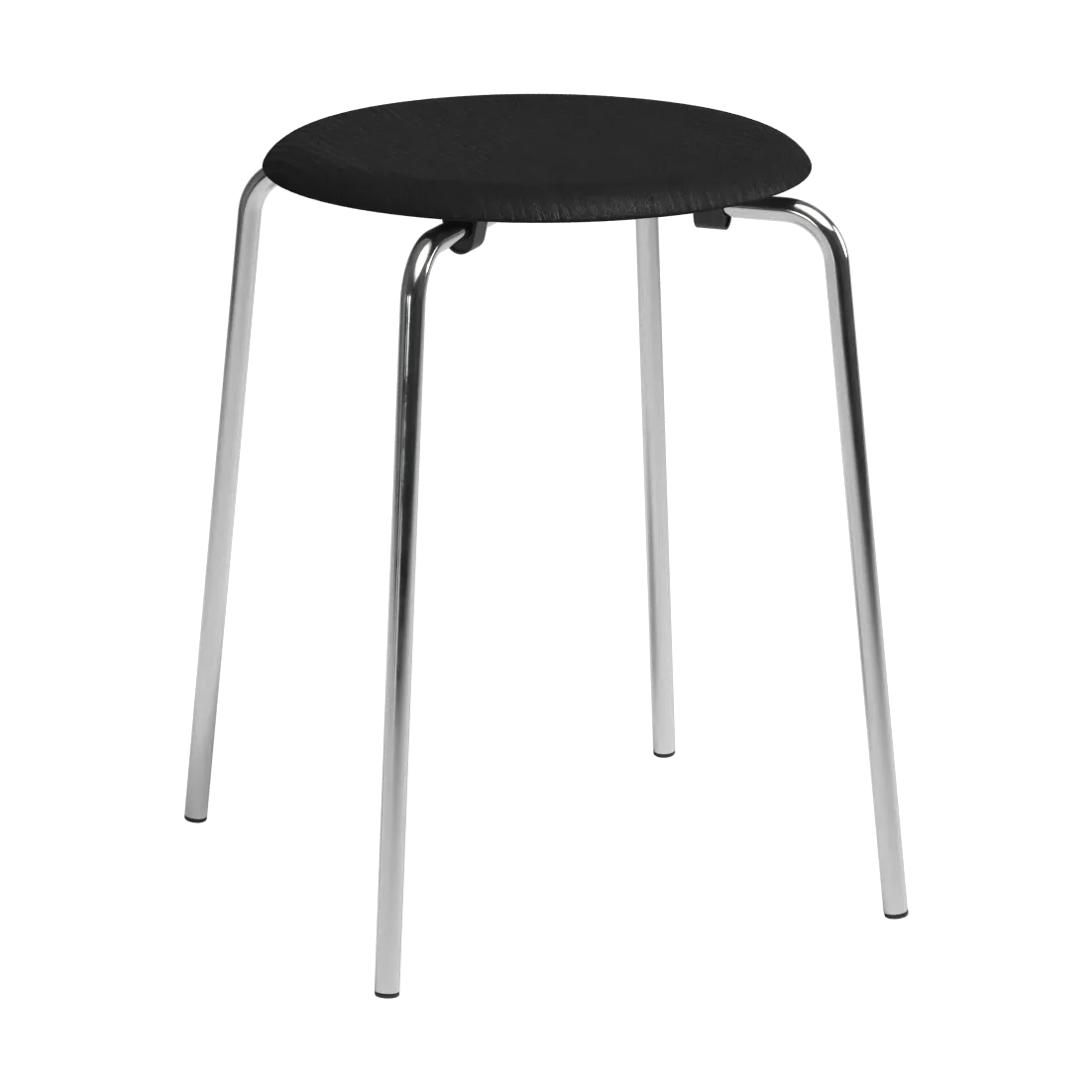 Dot rund krakk, Svart ask-krom, Ø32,8x45,5 cm Fritz Hansen