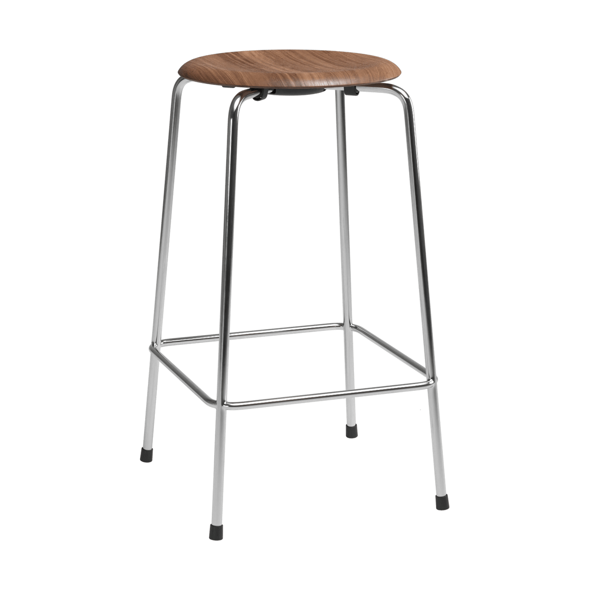 Bilde av Fritz Hansen High Dot counter stool 4 ben Valnøtt-krom