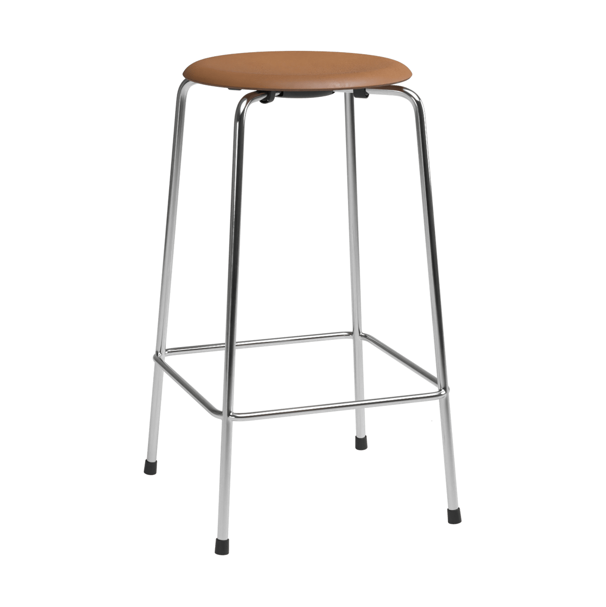Bilde av Fritz Hansen High Dot counter stool 4 ben Wild walnut lær-krom