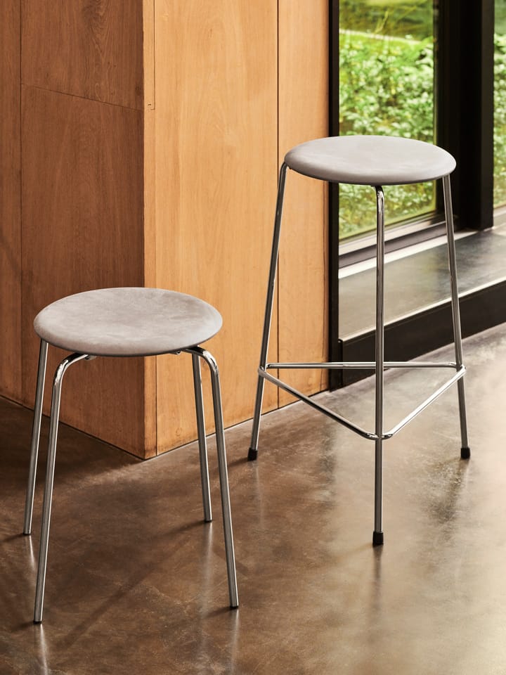 High Dot krakk lær, Lava grey-chrome Fritz Hansen