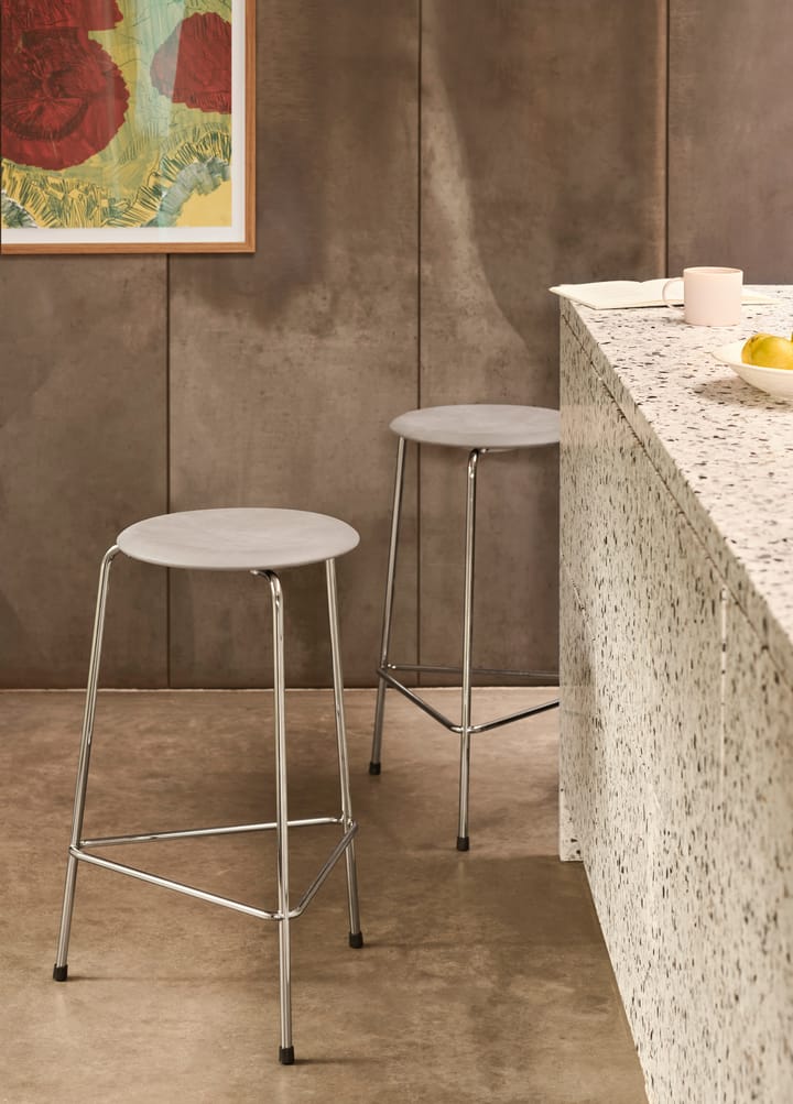 High Dot krakk lær, Lava grey-chrome Fritz Hansen