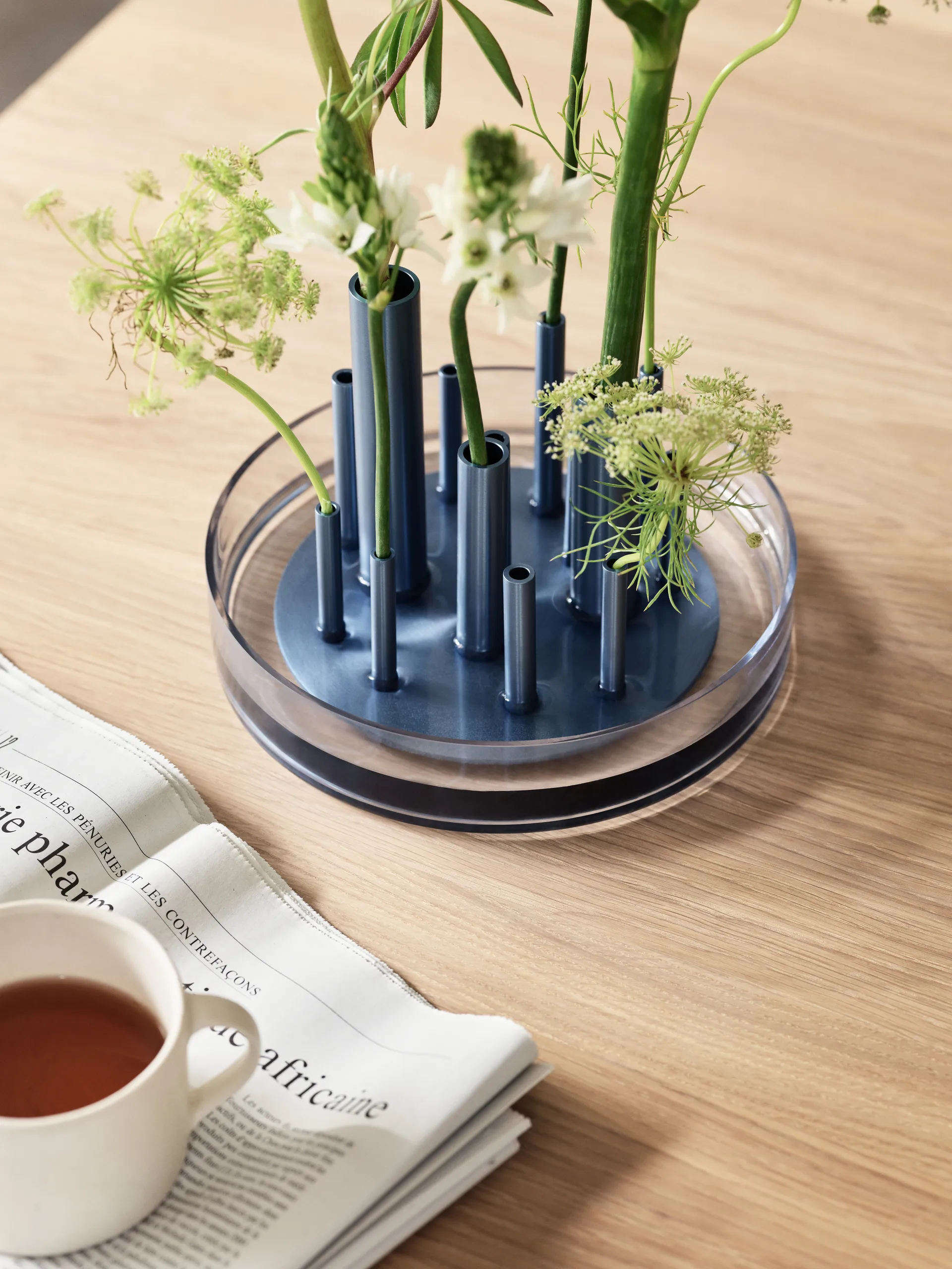 Ikeru low vase, Dusk blue Fritz Hansen