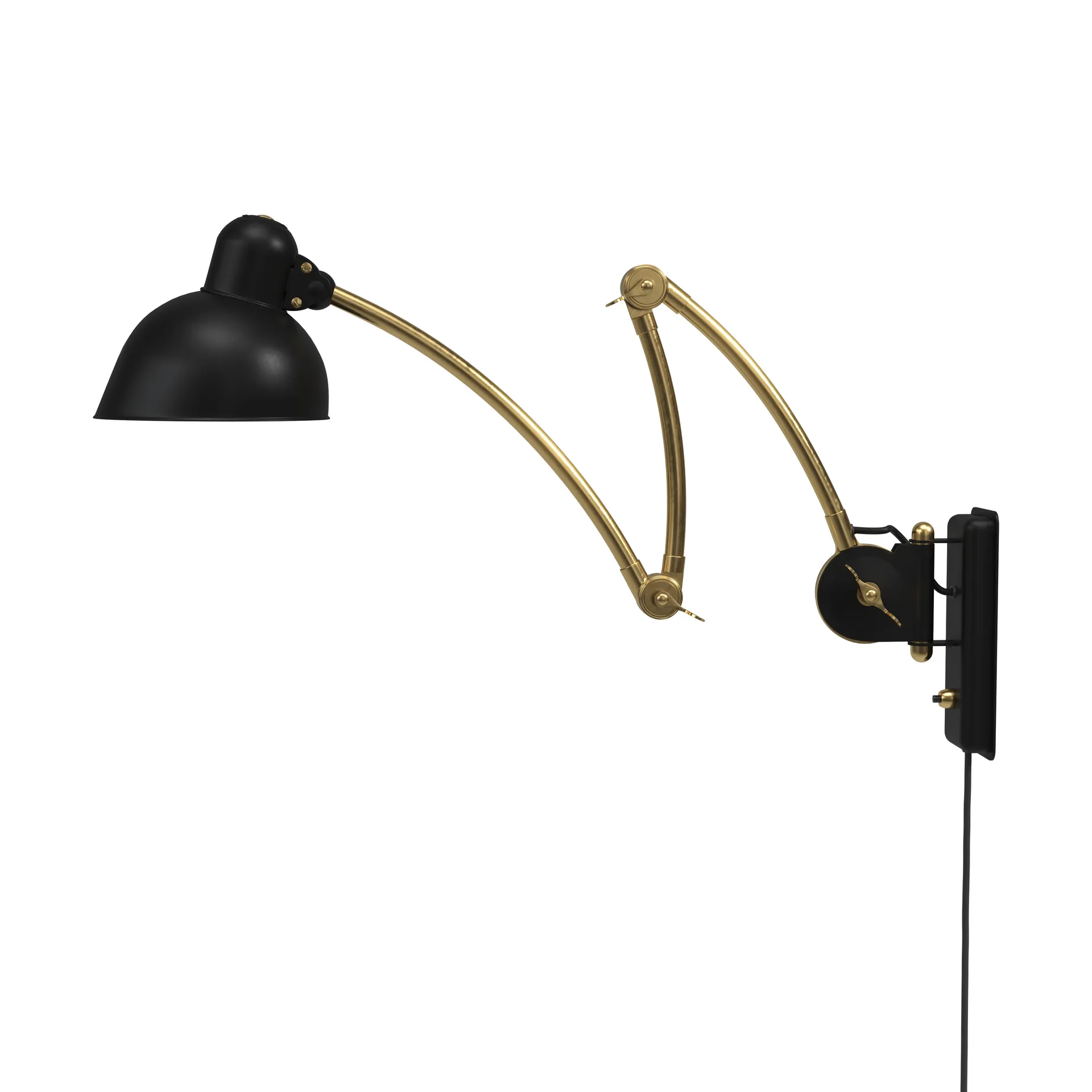 Kaiser Idell 6559-W vegglampe, Matt black-brass Fritz Hansen