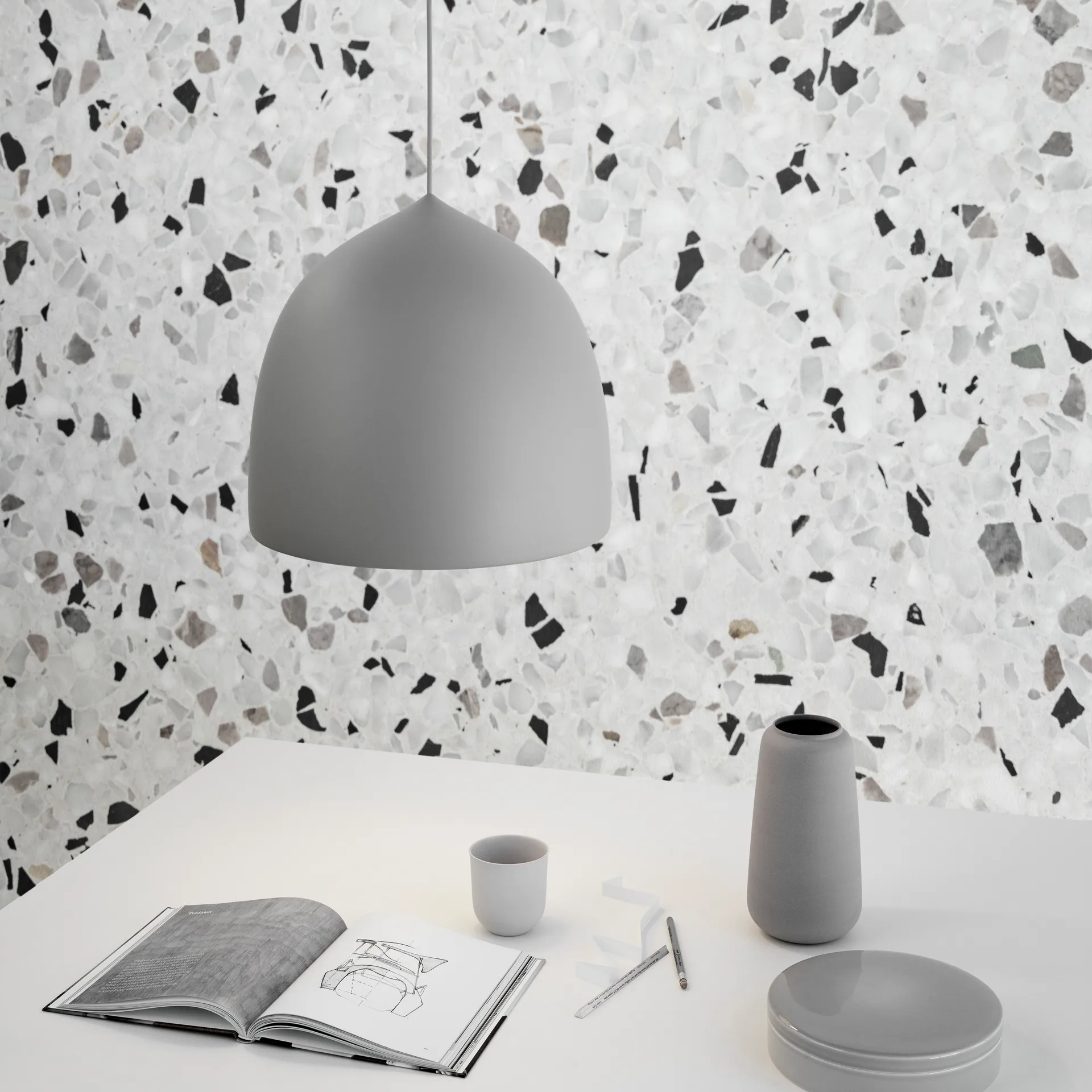 Suspence P1 pendel, Light grey Fritz Hansen