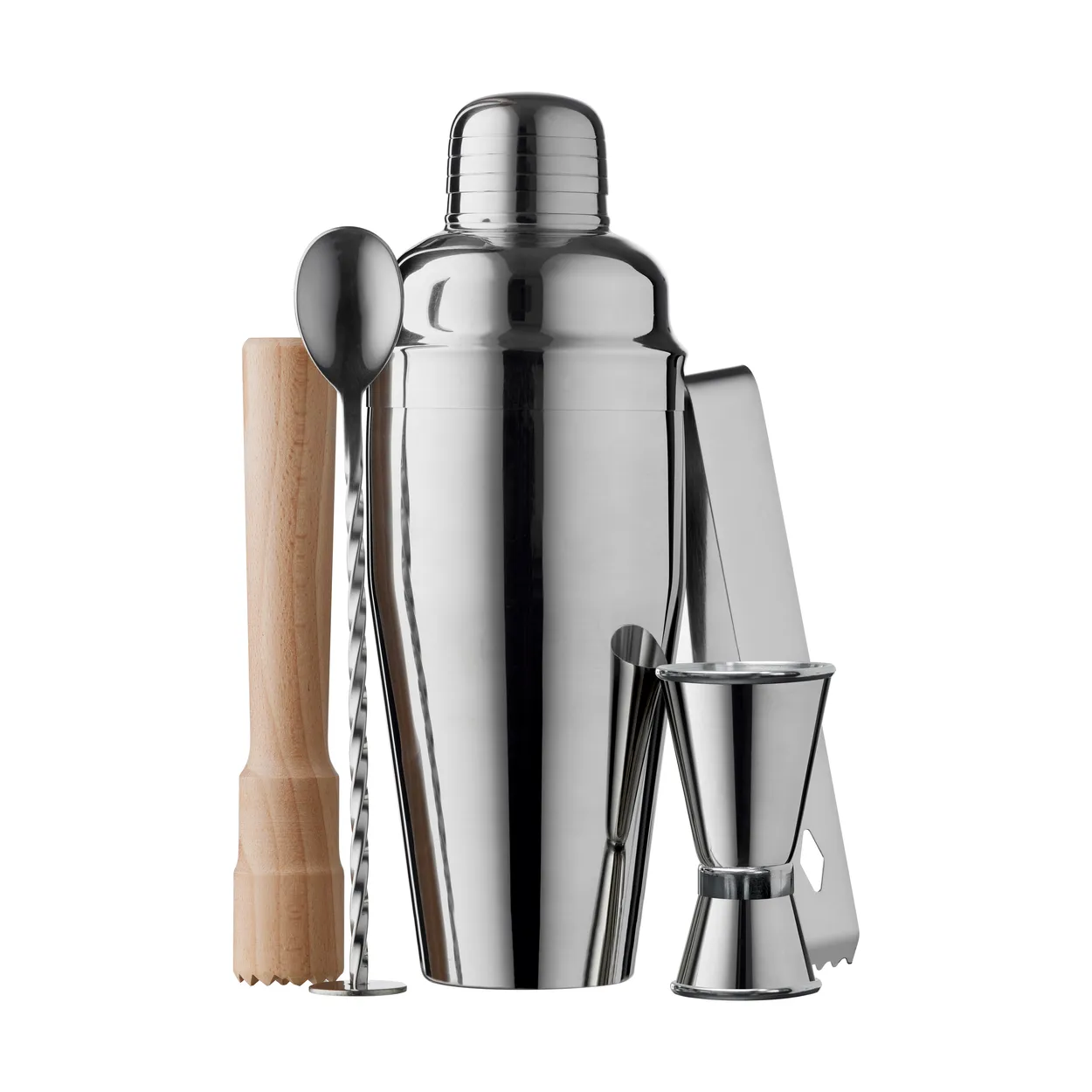 Funktion barsett 5 deler Rustfritt stål-bøk | Skandinavisk Design | Vinutstyr & Barutstyr | Sølv