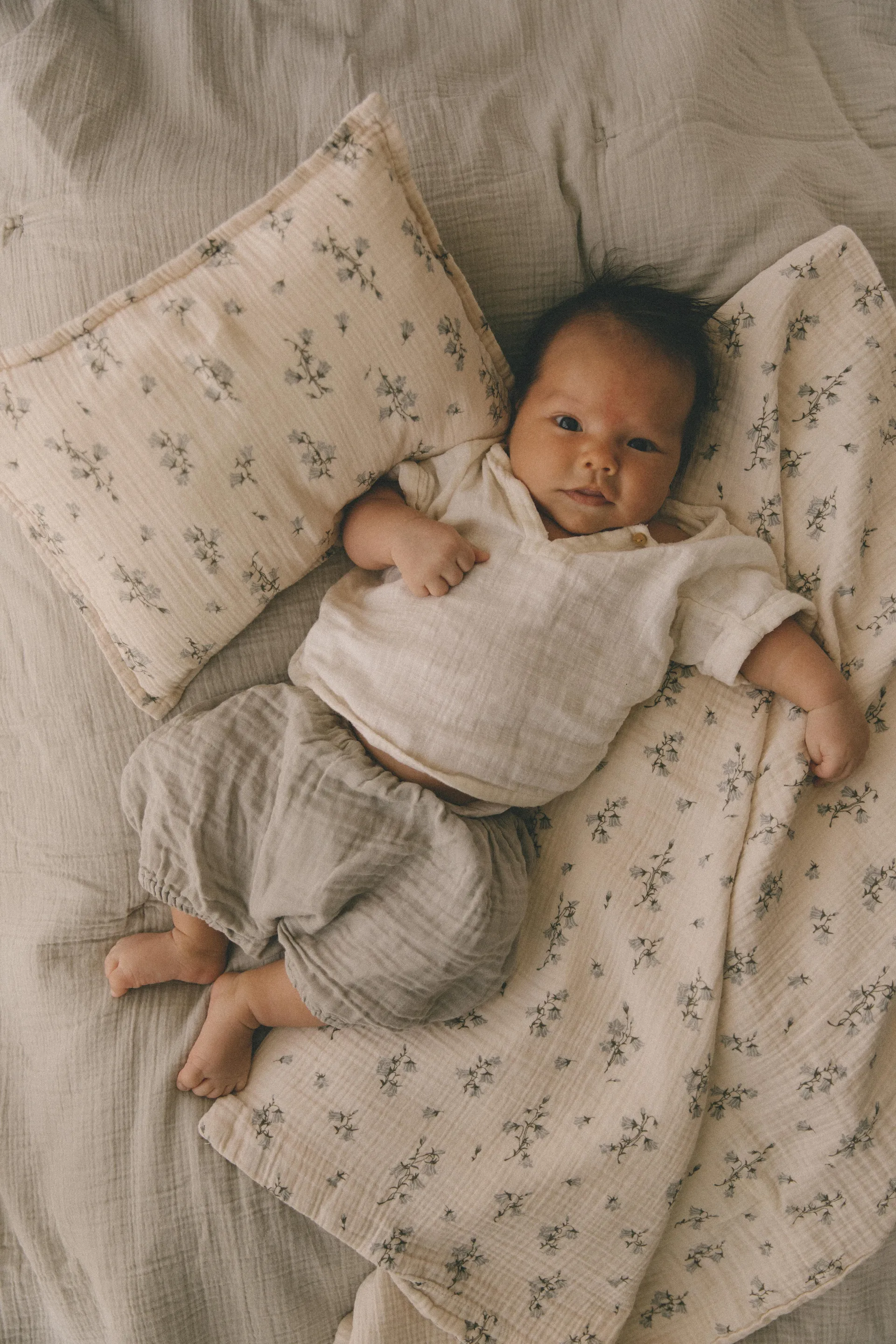 Bluebell Muslin sengesett baby, 70x80 cm/28x35 cm Garbo&Friends