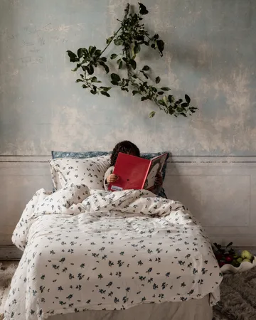 Blueberry Muslin sengesett - 140x200 cm/50x75 cm - Garbo&Friends