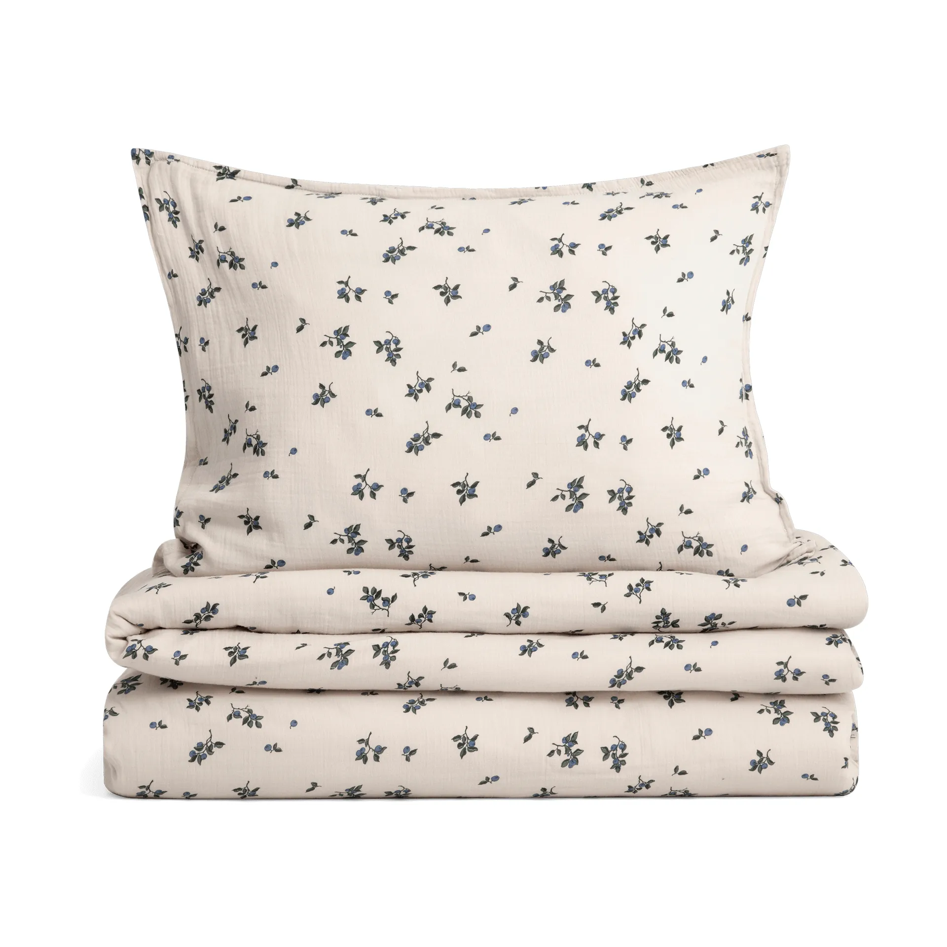 Blueberry Muslin sengesett, 150x210 cm/50x60 cm Garbo&Friends