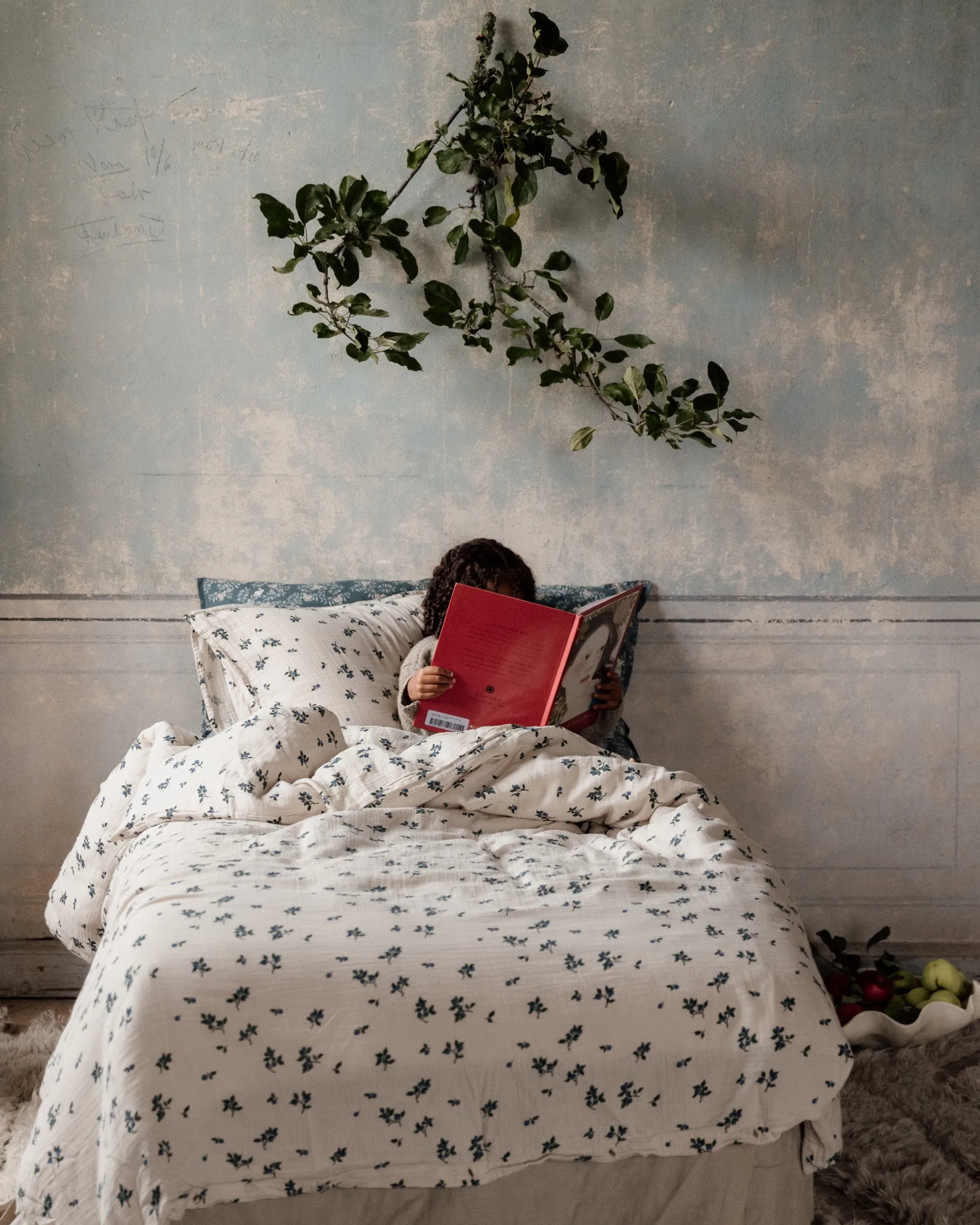 Blueberry Muslin sengesett, 150x210 cm/50x60 cm Garbo&Friends
