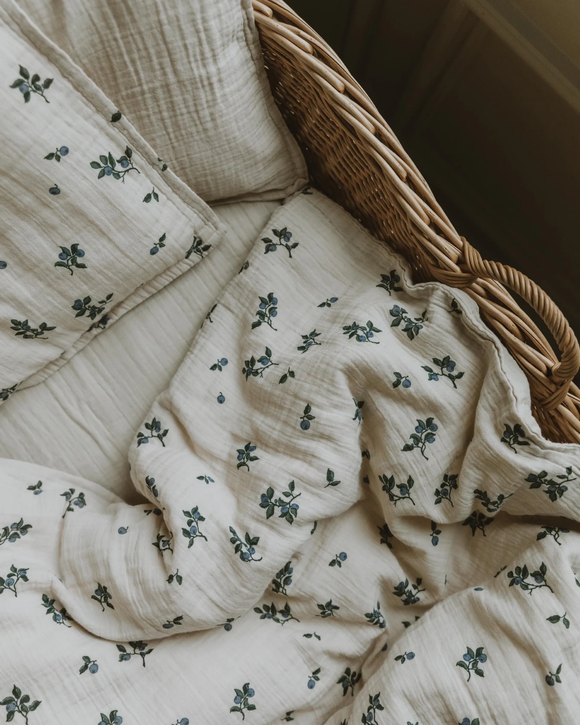 Blueberry Muslin sengesett baby, 70x80 cm/28x35 cm Garbo&Friends