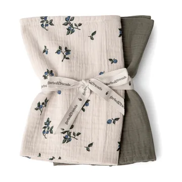 Blueberry Muslin teppe liten 2 deler - 60x60 cm - Garbo&Friends