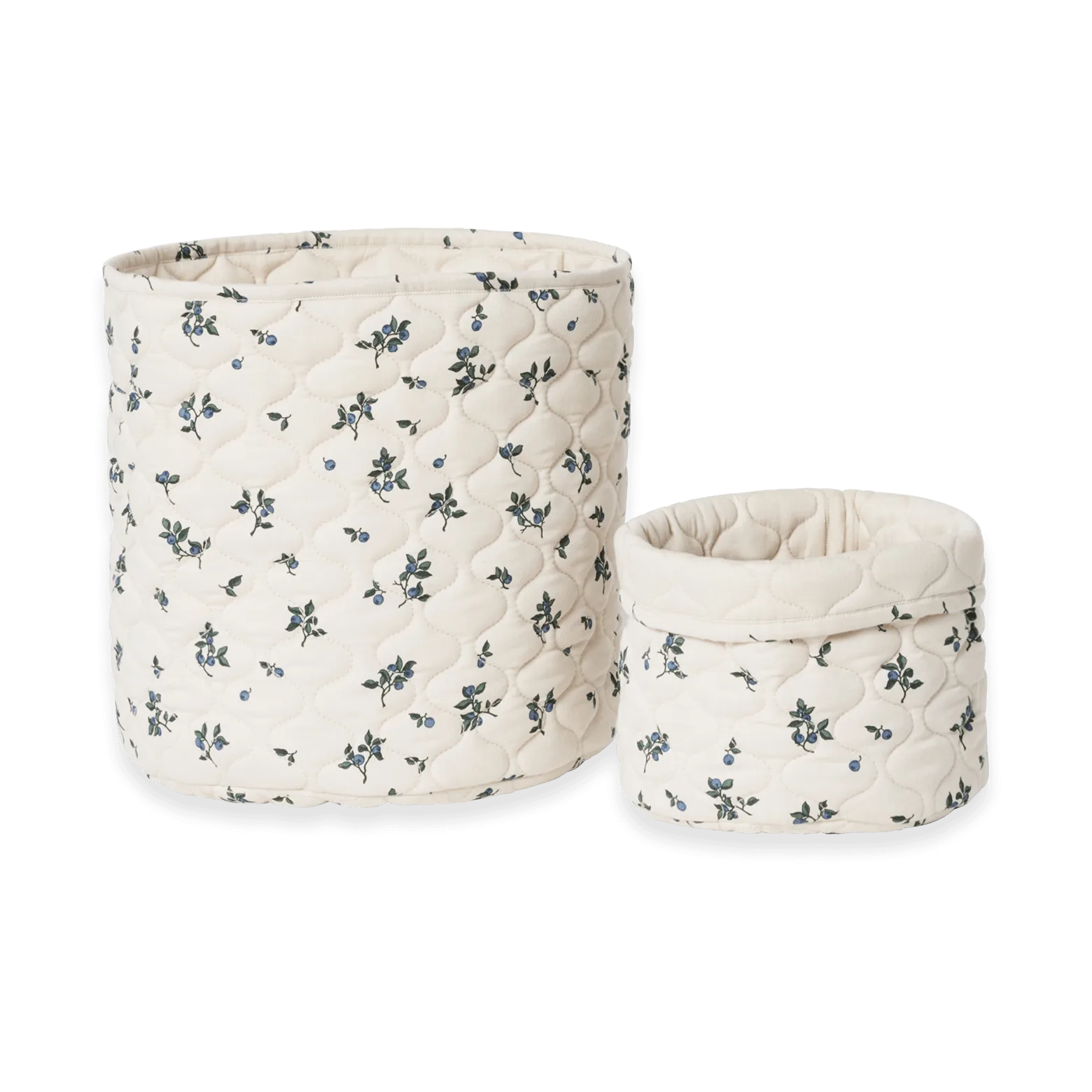 Blueberry Satin quiltet kurv 2 deler, 20xØ20 cm + 30xØ30 cm Garbo&Friends