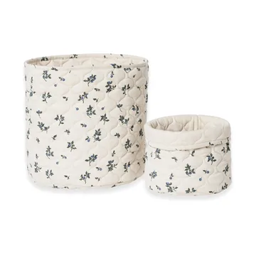 Blueberry Satin quiltet kurv 2 deler - 20xØ20 cm + 30xØ30 cm - Garbo&Friends