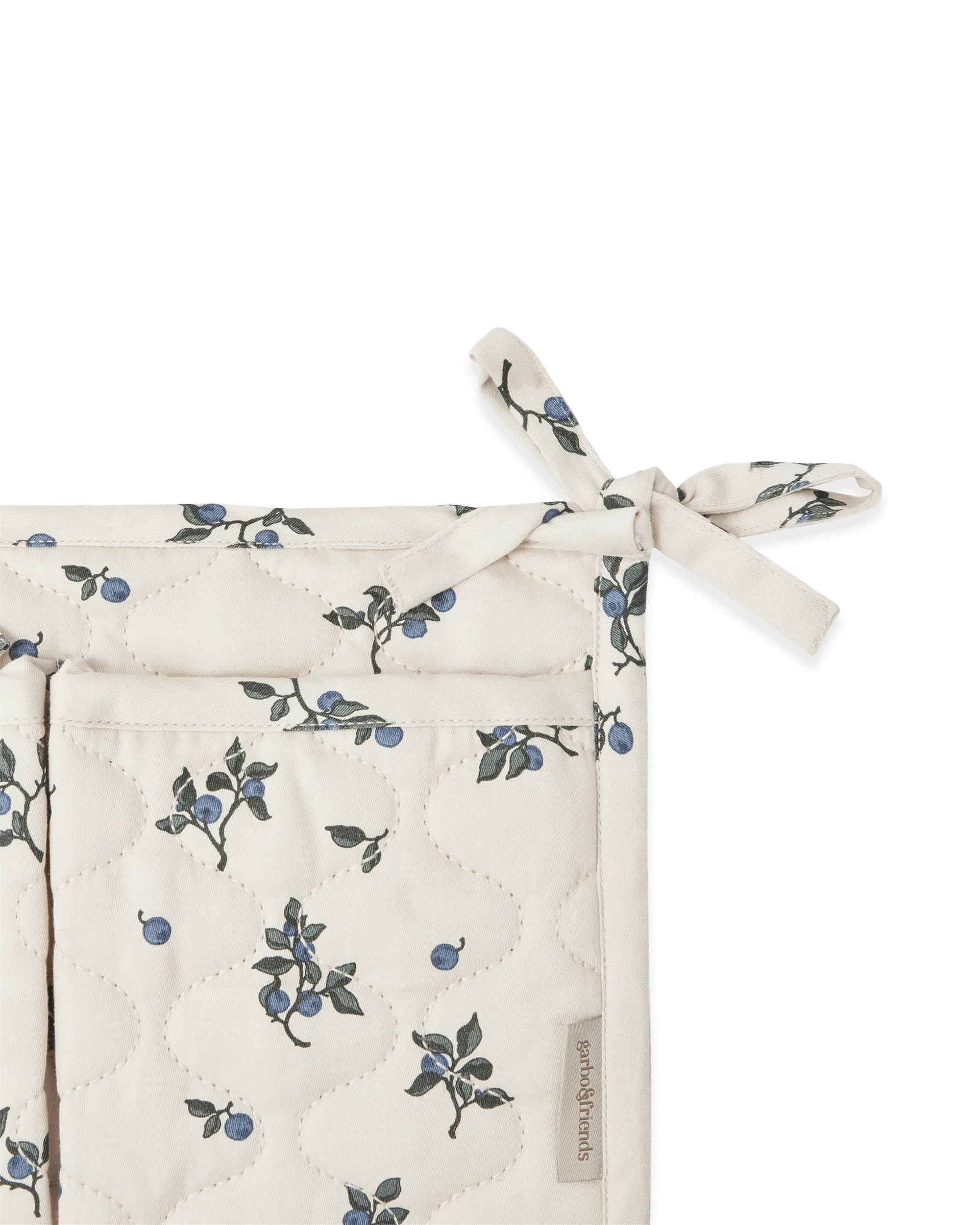 Blueberry Satin quiltet sengelomme, 18x43 cm Garbo&Friends