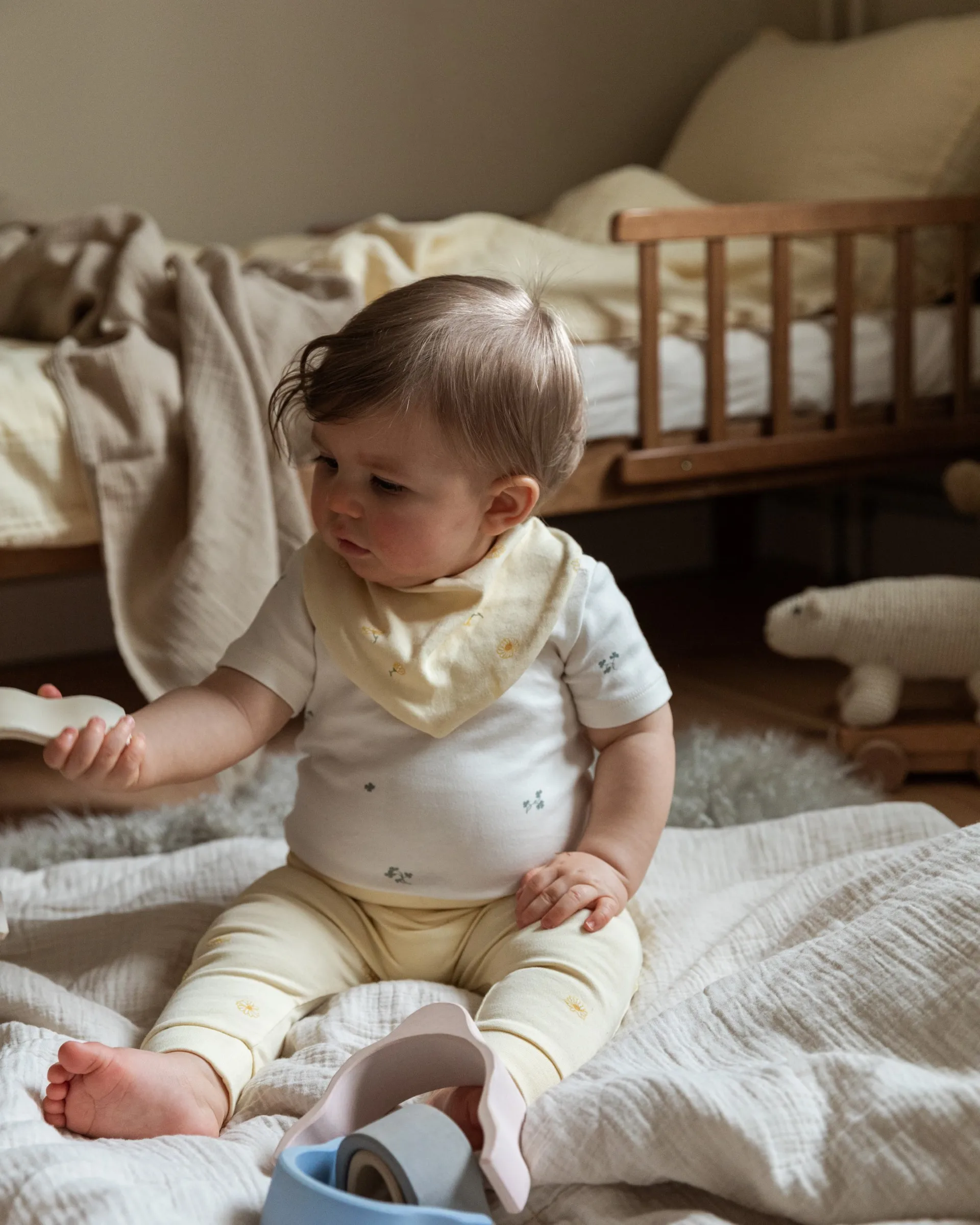 Eggshell Muslin polstret pledd, 100x140 cm Garbo&Friends