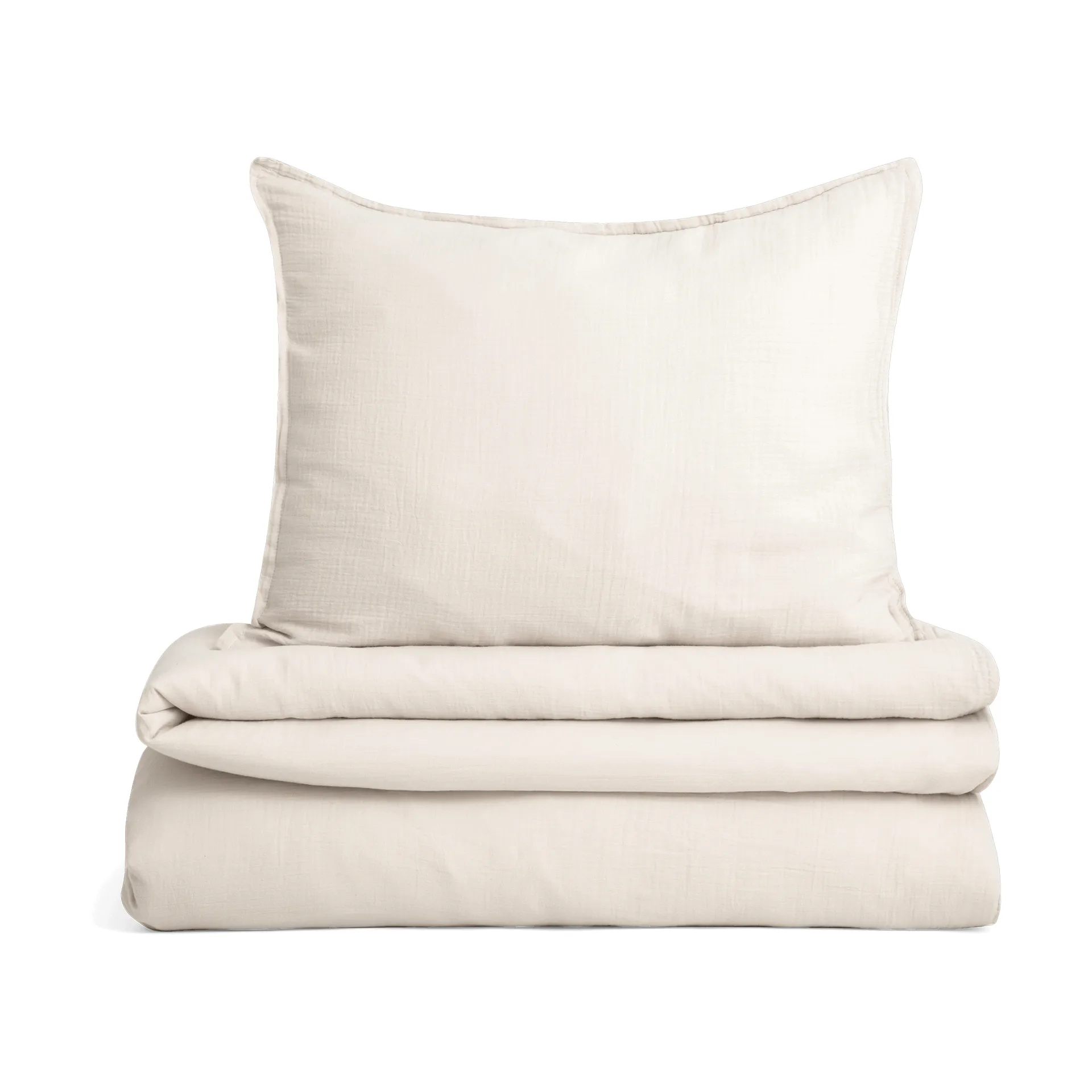 Eggshell Muslin sengesett, 140x200 cm/50x75 cm Garbo&Friends